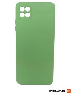 Evelatus Galaxy A22 5G Silicone case with bottom Green zaļš