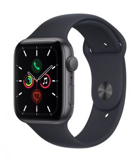 Apple Watch SE GPS, 44mm Aluminium Case With Midnight Sport Band Space Gray
