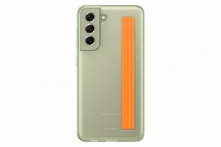 Samsung Galaxy S21 FE Clear Strap Cover Case Olive Green