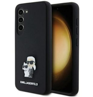 - Karl Lagerfeld Samsung Galaxy S24 S921 Silicone Karl&Choupette Metal Pin hardcase Black