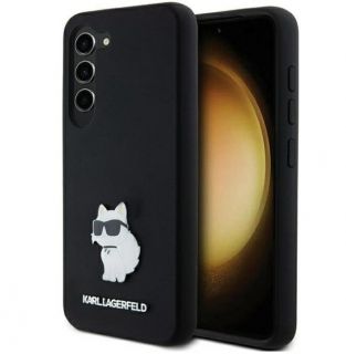 - Karl Lagerfeld Samsung Galaxy S24 S921 hardcase Silicone Choupette Metal Pin Black melns