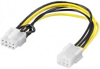 - 93635 Power cable / adapter for PC graphics card; PCI-E / PCI Express; 6-pin to 8-pin, 0.2m