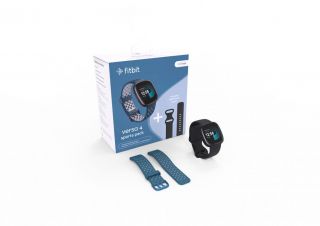 Fitbit Smart watch EU Bundle Versa 4 NFC, GPS satellite , AMOLED, Touchscreen, Heart rate monitor, Activity monitoring 24 / 7, Waterproof, Bluetooth, Wi-Fi, Black / Sapphire melns