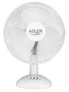- Adler 
 
 AD 7303 Desk Fan, Number of speeds 3, 80 W, Oscillation, Diameter 30 cm, White balts