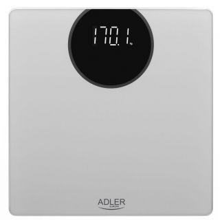 - Adler 
 
 Bathroom scale AD 8175	 Maximum weight capacity 180 kg, Accuracy 100 g, Silver sudrabs