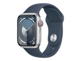 Apple Apple 
 
 Watch Series 9 GPS + Cellular 41mm Silver Aluminium Case with Storm Blue Sport Band - S / M sudrabs zils