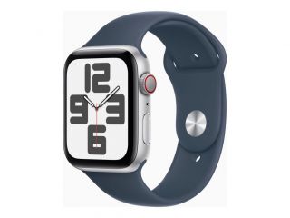 Apple Apple 
 
 Watch SE GPS + Cellular 44mm Silver Aluminium Case with Storm Blue Sport Band - S / M sudrabs zils