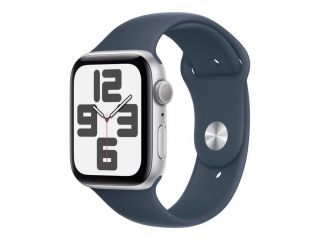 Apple Apple 
 
 Watch SE GPS 44mm Silver Aluminium Case with Storm Blue Sport Band - M / L sudrabs zils
