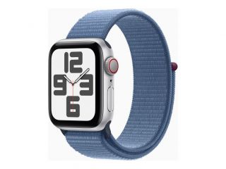 Apple Watch SE GPS + Cellular 40mm Silver Aluminium Case with Winter Blue Sport Loop sudrabs zils