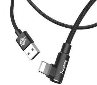 Baseus CABLE ELBOW TO USB 1M / BLACK CALMVP-01 melns