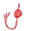 Bezvadu ierīces un gadžeti Baseus CABLE USB TO 3IN1 1.2M/RED CAMLT-JH09  Galda lampa ar bezvadu uzlādi