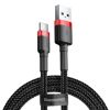 Беспроводные устройства и гаджеты Baseus CABLE USB TO USB-C 1M / RED / BLACK CATKLF-B91 sarkans melns 