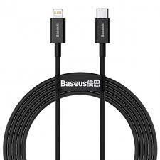 Baseus CABLE LIGHTNING TO USB-C 2M / BLACK CATLYS-C01 melns
