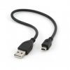 Bezvadu ierīces un gadžeti GEMBIRD CABLE USB2 AM-MINI 30CM BLACK / CCP-USB2-AM5P-1 melns 