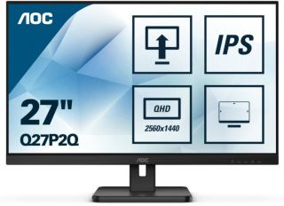 AOC LCD Monitor||Q27P2Q|27''|Panel IPS|2560x1440|16:9|75Hz|4 ms|Speakers|Swivel|Pivot|Height adjustable|Tilt|Colour Black|Q27P2Q
