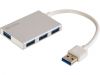 Aksesuāri datoru/planšetes - Sandberg 133-88 USB 3.0 Pocket Hub 4 Ports Kabeļi HDMI/DVI/VGA/USB/Audio/Video
