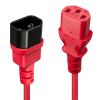 Aksesuāri datoru/planšetes - LINDY CABLE POWER IEC EXTENSION 0.5M / RED 30476 sarkans Kabeļi HDMI/DVI/VGA/USB/Audio/Video