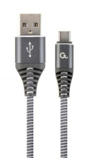 GEMBIRD CABLE USB-C 1M SPACEGREY / WHITE / CC-USB2B-AMCM-1M-WB2 balts
