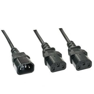 - LINDY CABLE POWER C14 TO 2 X C13 / 1M 30363