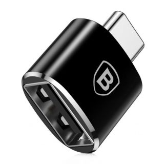 Baseus adapter from USB to USB Type C OTG black  CATOTG-01 melns