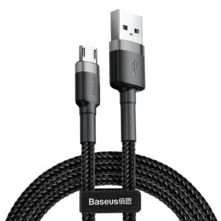 Baseus Cafule Cable durable nylon cable USB  /  micro USB QC3.0 2.4A 0.5M black-gray  CAMKLF-AG1