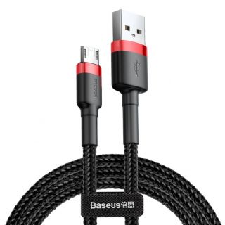 Baseus Cafule Cable durable nylon cable USB  /  micro USB 1.5A 2M black-red  CAMKLF-C91