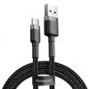 Bezvadu ierīces un gadžeti Baseus Cafule Cable durable nylon cable USB  /  USB-C QC3.0 3A 0.5M black-gra...» 
