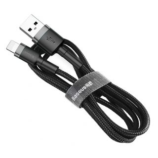 Baseus Cafule Cable durable nylon cable USB  /  Lightning QC3.0 2.4A 1M black-gray  CALKLF-BG1