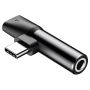Baseus Audio Converter L41 adapter from USB-C to USB-C port + 3.5 mm headphone jack black  CATL41-01
