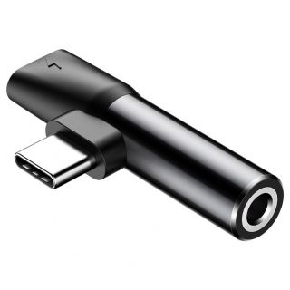 Baseus Audio Converter L41 adapter from USB-C to USB-C port + 3.5 mm headphone jack black  CATL41-01