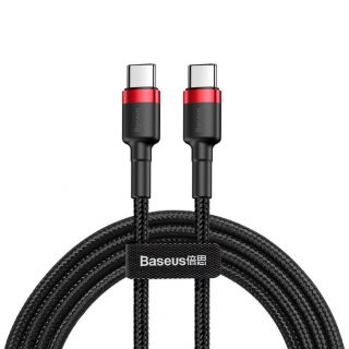 Baseus Baseus Baseus CATKLF-H91 USB-C - USB-C PD QC cable 60W 3A 480Mb / s 2m - black and red melns sarkans