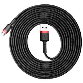 Baseus Cafule Cable durable nylon cable USB  /  micro USB 2A 3M black-red  CAMKLF-H91