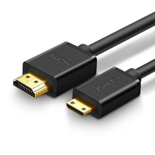 - Ugreen Ugreen cable HDMI - mini HDMI cable 19 pin 2.0v 4K 60Hz 30AWG 1.5m black  11167 melns