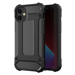- Hurtel Hybrid Armor Case Tough Rugged Cover for iPhone 12 Pro Max black melns