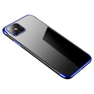 - Hurtel Clear Color Case Gel TPU Electroplating frame Cover for iPhone 12 Pro Max blue zils