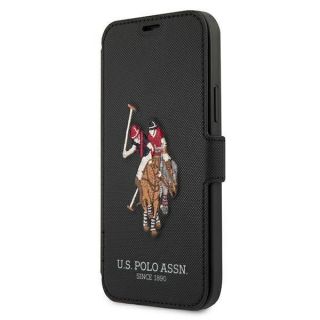 - U.S. Polo PU US Polo USFLBKP12MPUGFLBK iPhone 12 / 12 Pro 6,1'' czarny / black book Polo Embroidery Collection melns