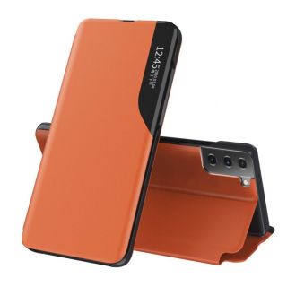- Hurtel Eco Leather View Case elegant bookcase type case with kickstand for Samsung Galaxy S21+ 5G  S21 Plus 5G  orange oranžs