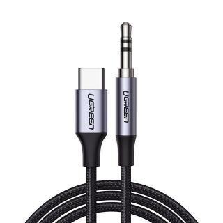 - Ugreen Ugreen AUX stereo audio cable 3.5 mm jack USB Type C for tablet phone 1m black  CM450 20192 melns