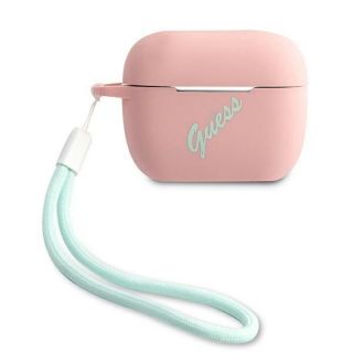 GUESS GUACAPLSVSPG AirPods Pro cover rose green / pink green Silicone Vintage