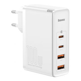 Baseus GaN2 Pro fast charger 100W USB  /  USB Type C Quick Charge 4+ Power Delivery white  CCGAN2P-L02 balts