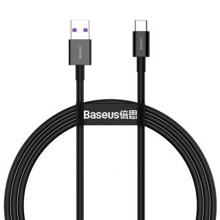 Baseus Baseus Baseus Superior USB - USB Typ C fast charging data cable 66 W  11 V  /  6 A  Huawei SuperCharge SCP 1 m black  CATYS-01 melns