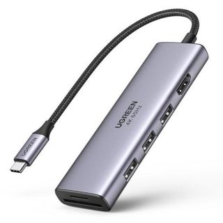 - Ugreen Ugreen multi-functional HUB USB Type C 3x USB 3.2 Gen 1  /  HDMI 4K 60Hz  /  SD and TF card reader gray  60383 CM511 pelēks