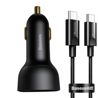 Baseus Superme fast car charger USB  /  USB Type C 100W PPS Quick Charge Power Delivery + USB cable Type C 100W  20V / 5A  1m black  TZCCZX-01