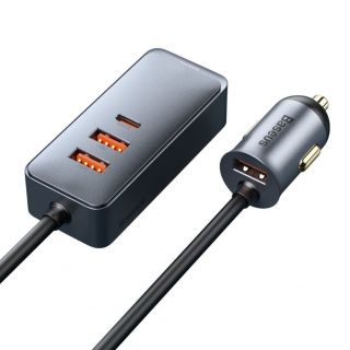 Baseus Share Together car charger 3x USB  /  USB Type C 120W PPS Quick Charge Power Delivery gray  CCBT-B0G pelēks