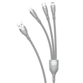 - Dudao Dudao 3in1 USB cable Lightning  /  microUSB  /  USB Type C 65W 1.2m gray  L20X pelēks