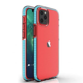 - Hurtel Spring Case clear TPU gel protective cover with colorful frame for iPhone 13 mini light blue zils