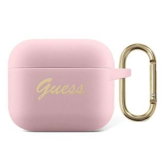 GUESS GUA3SSSI AirPods 3 cover pink / pink Silicone Vintage Script rozā