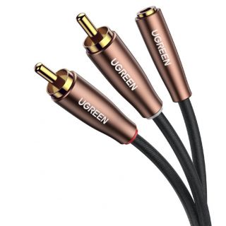 - Ugreen Ugreen cable audio cable 3.5mm jack  female  2RCA  male  5m brown  AV198 60988 brūns