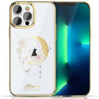 - Kingxbar Kingxbar Moon Series luxury case with Swarovski crystals for iPhone 13 Pro gold  Butterfly zelts