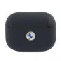 BMW BMAPSSLNA AirPods Pro cover granatowy / navy Geniune Leather Silver Logo